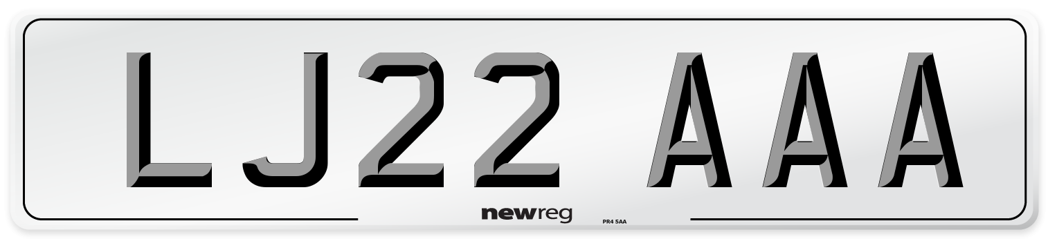 LJ22 AAA Number Plate from New Reg